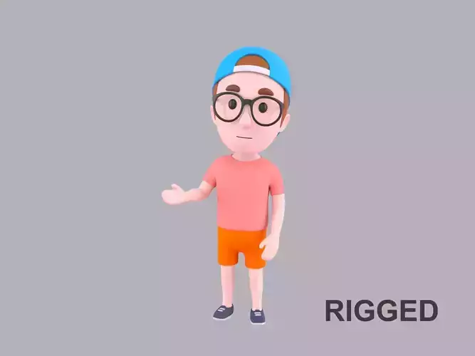 Cartoon Male Character Rigged 040