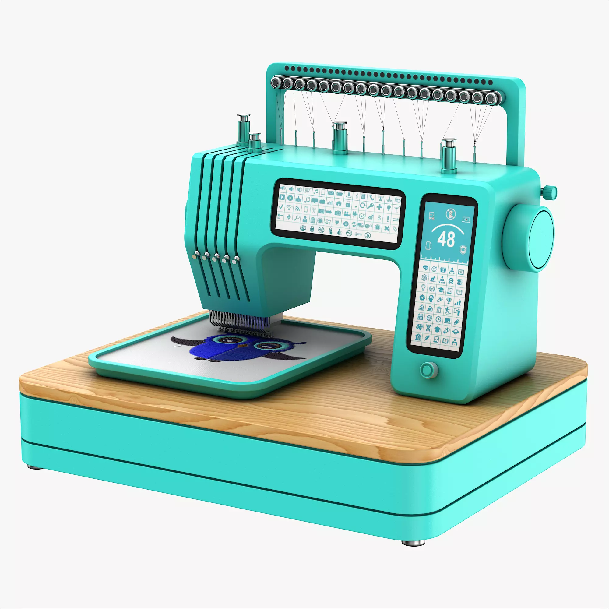 Embroidery machine 3D model_0