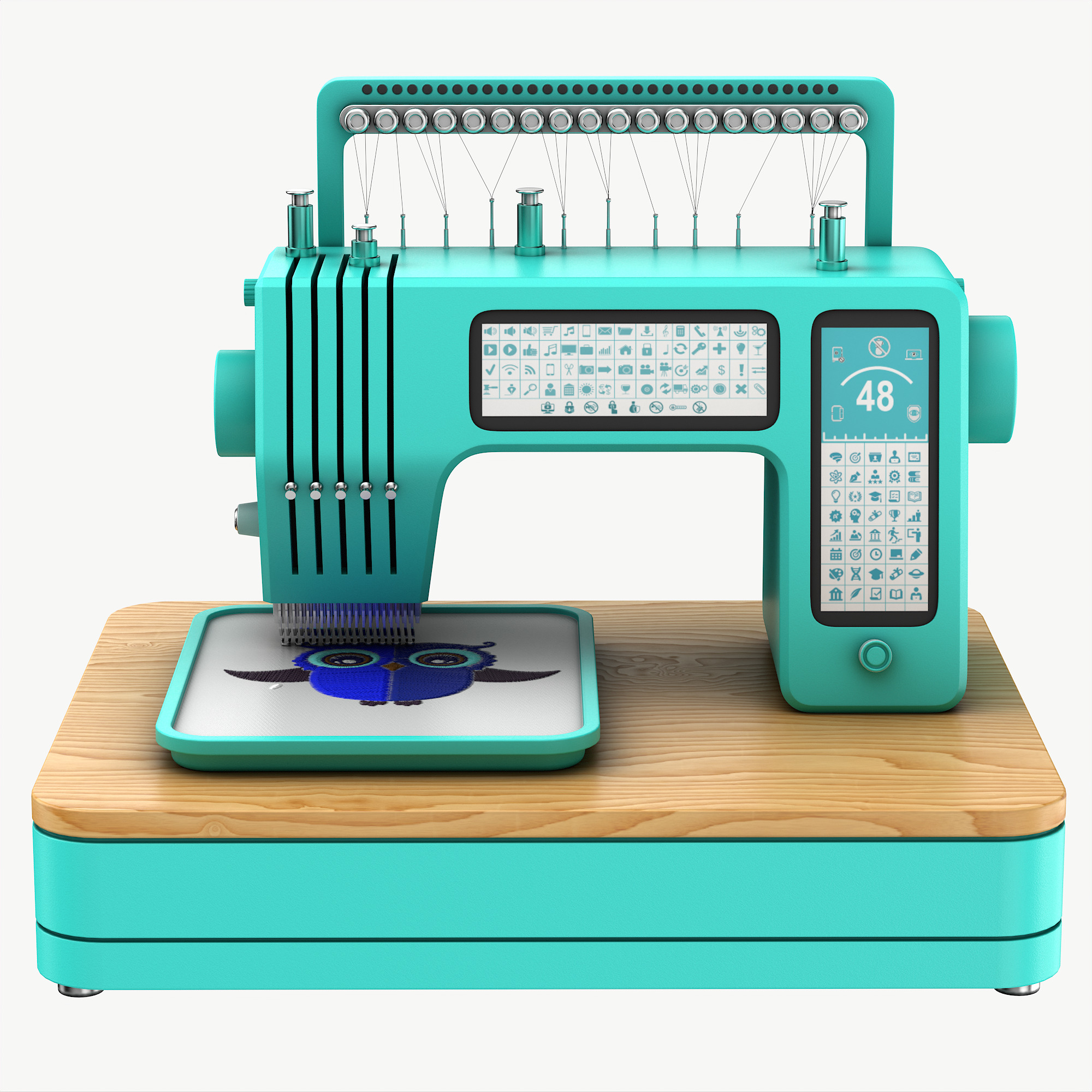 Embroidery machine 3D model_2