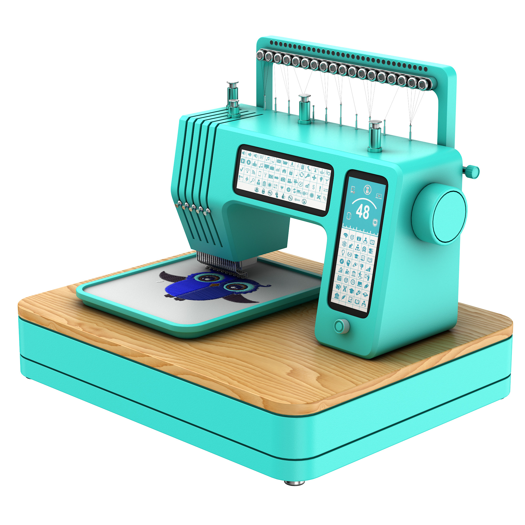 Embroidery machine 3D model_15