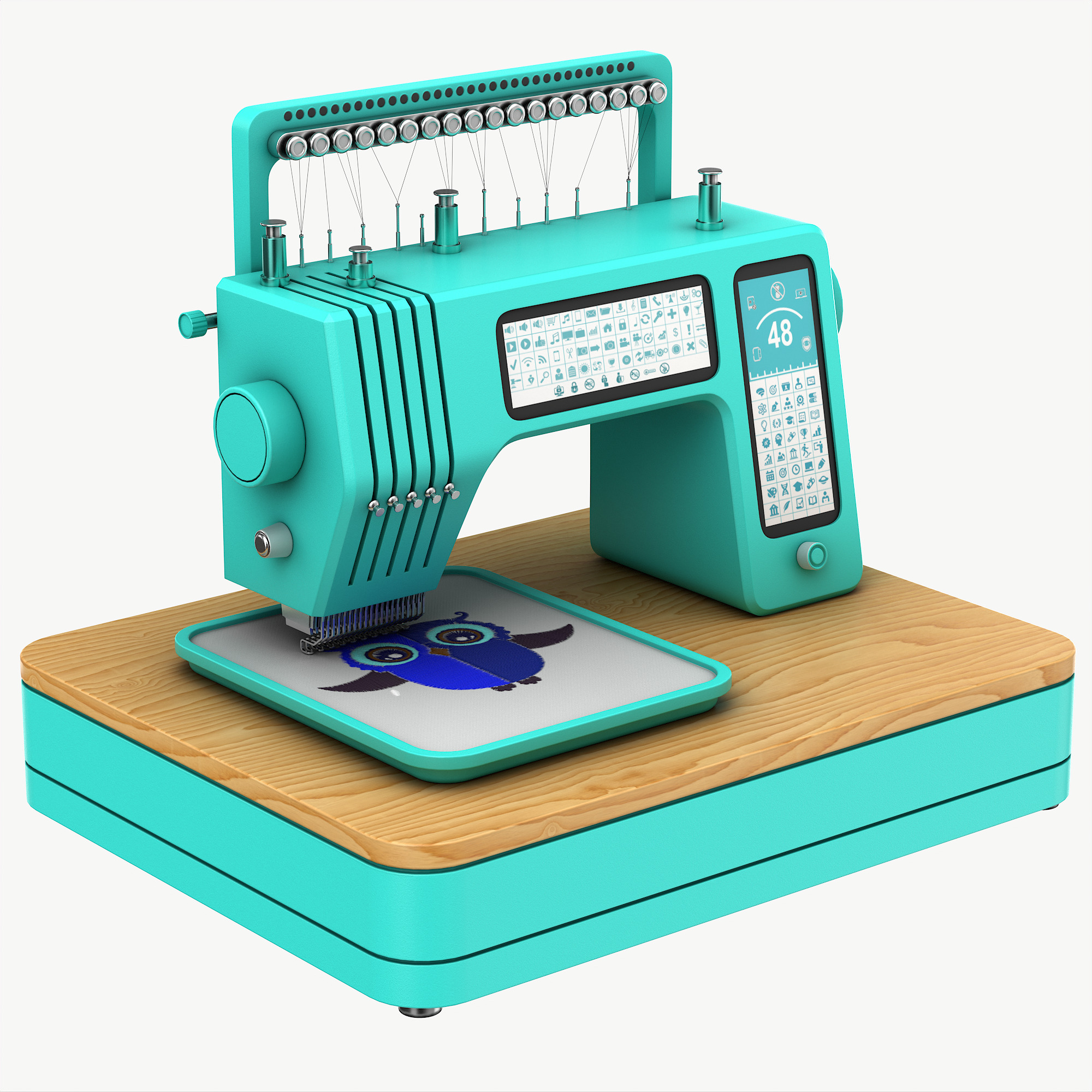 Embroidery machine 3D model_1