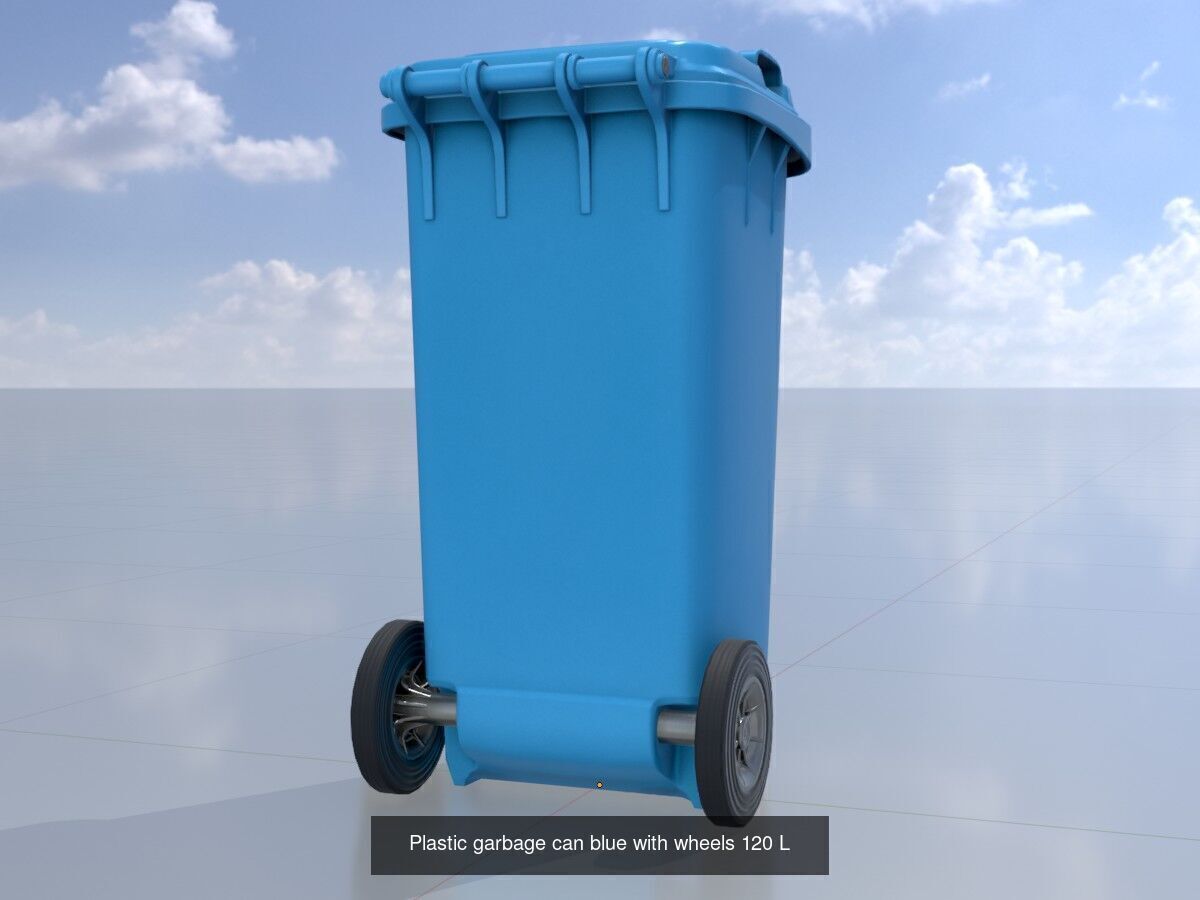 Three wheeled garbage cans blue package 3D Model Collection_5