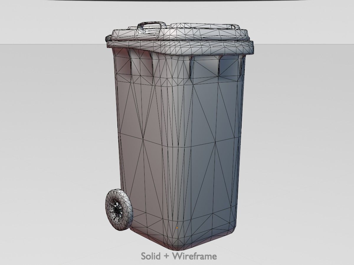 Three wheeled garbage cans blue package 3D Model Collection_39