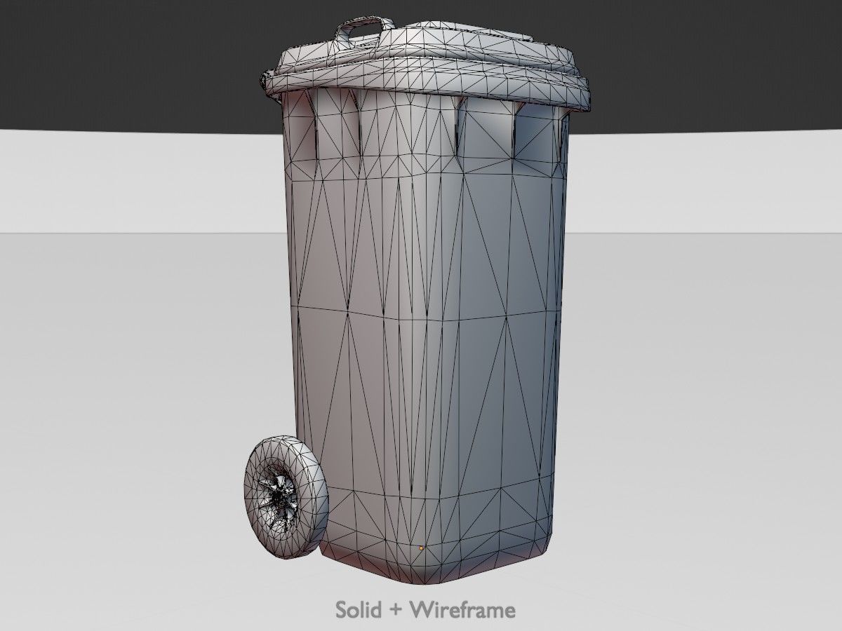 Three wheeled garbage cans blue package 3D Model Collection_38