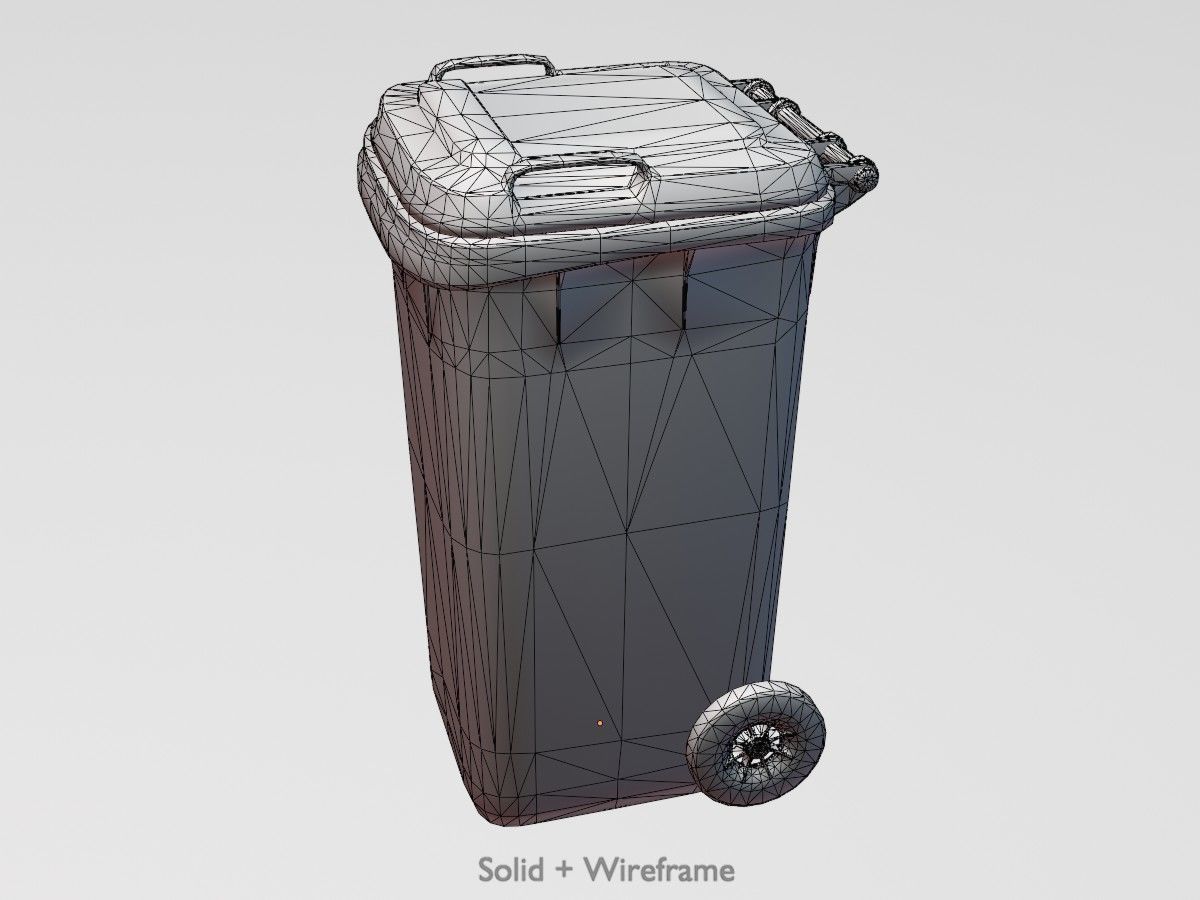 Three wheeled garbage cans blue package 3D Model Collection_42