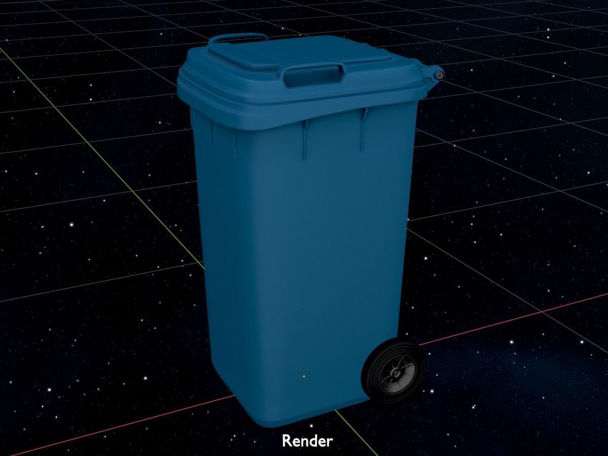 Three wheeled garbage cans blue package 3D Model Collection_57