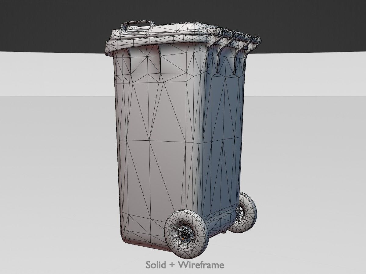 Three wheeled garbage cans blue package 3D Model Collection_33