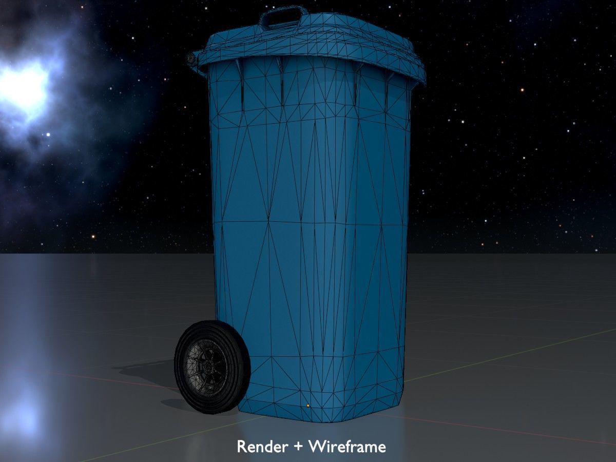 Three wheeled garbage cans blue package 3D Model Collection_26
