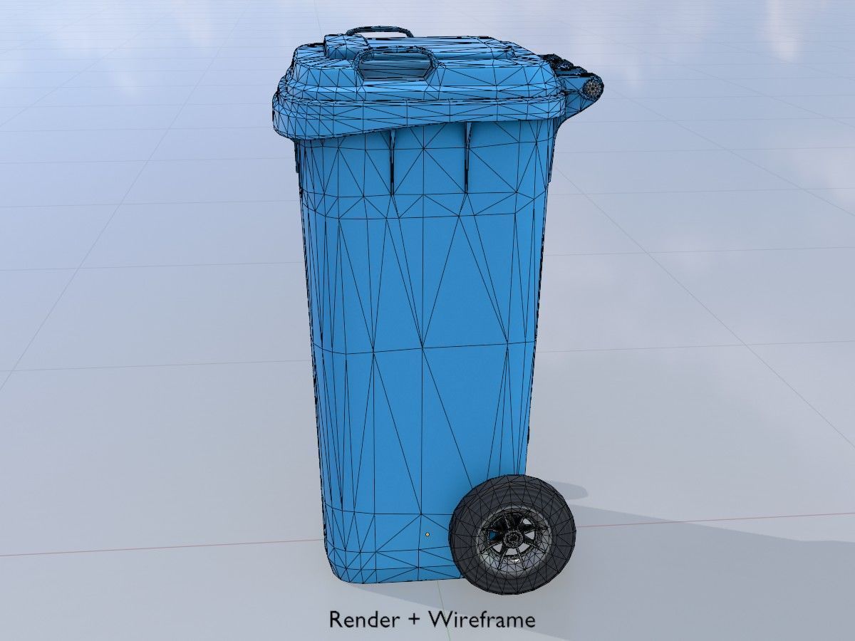 Three wheeled garbage cans blue package 3D Model Collection_20