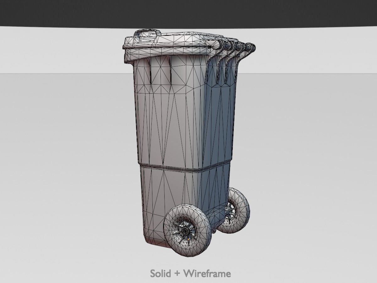 Three wheeled garbage cans blue package 3D Model Collection_34