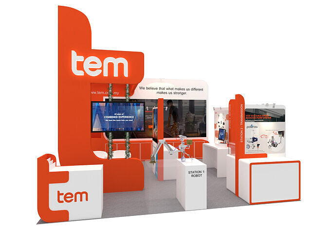 Exhibition Booth 6m x 6m Low-poly 3D model
