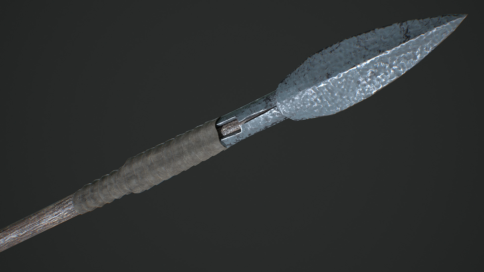 Spear Free low-poly 3D model_7
