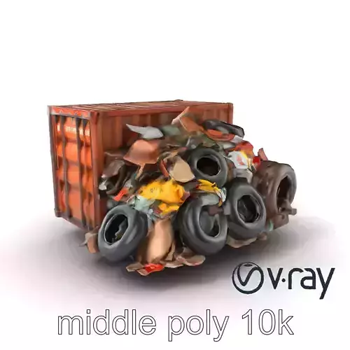 Urban Waste Environment Scene model pack