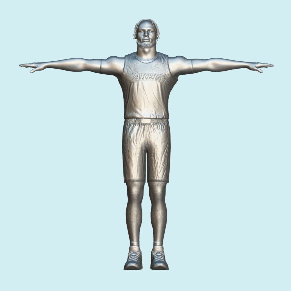 T-Pose Rigged Bronny James Los Angeles Lakers 3D model_3