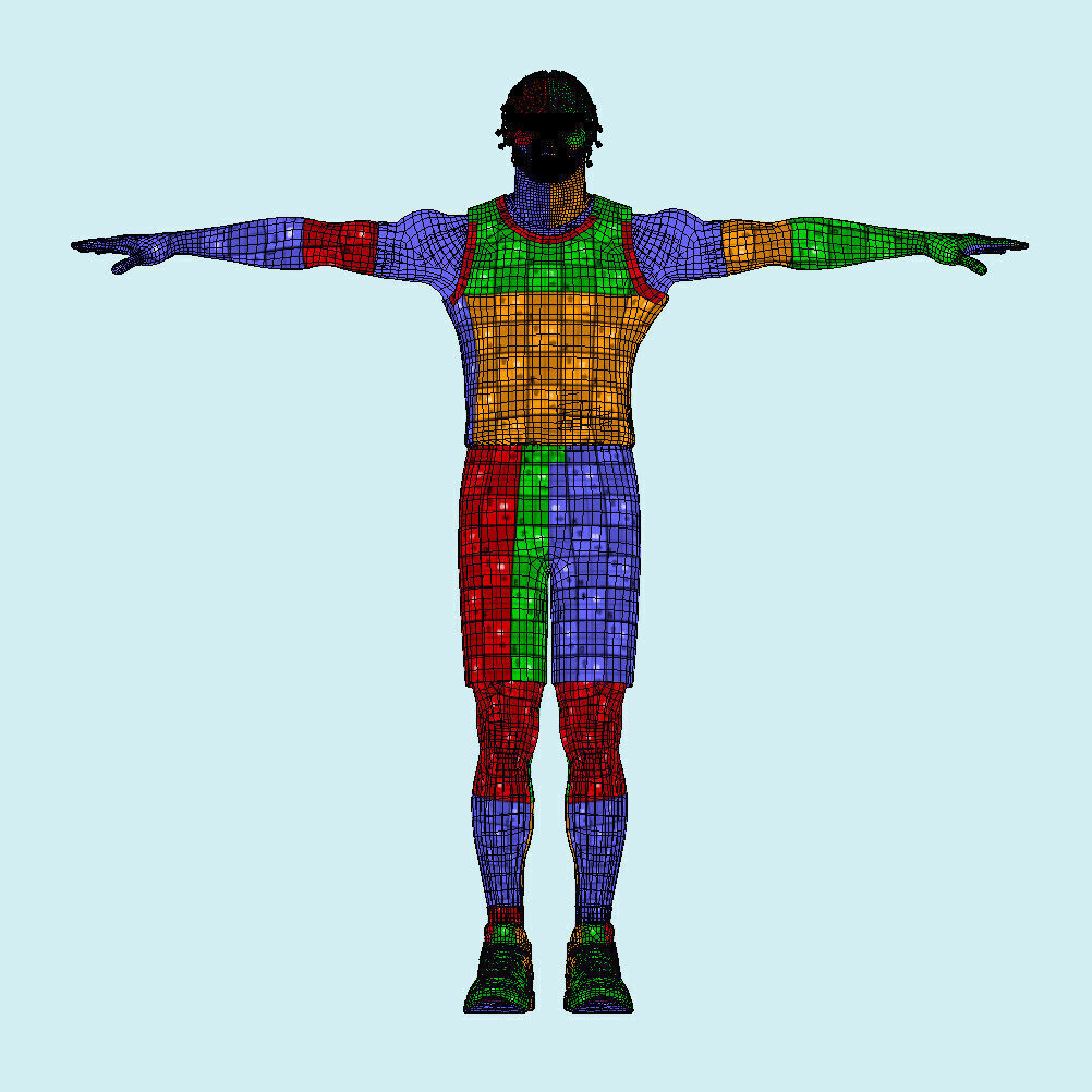 T-Pose Rigged Bronny James Los Angeles Lakers 3D model_7