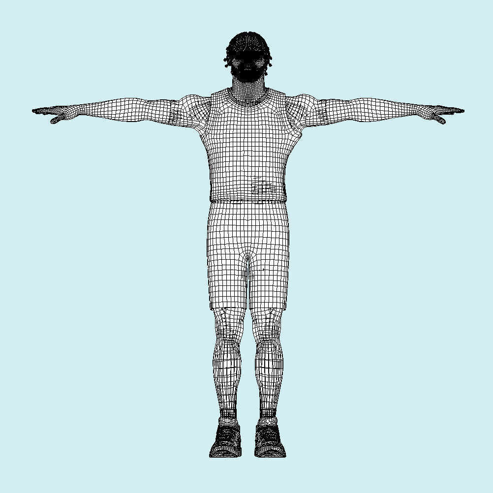 T-Pose Rigged Bronny James Los Angeles Lakers 3D model_6