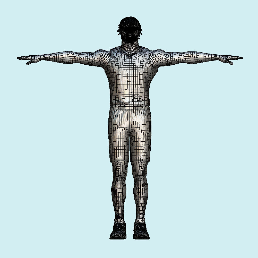 T-Pose Rigged Bronny James Los Angeles Lakers 3D model_4