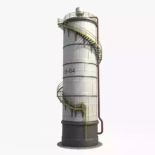 Oil Storage Tank v2 Low-poly 3D model
