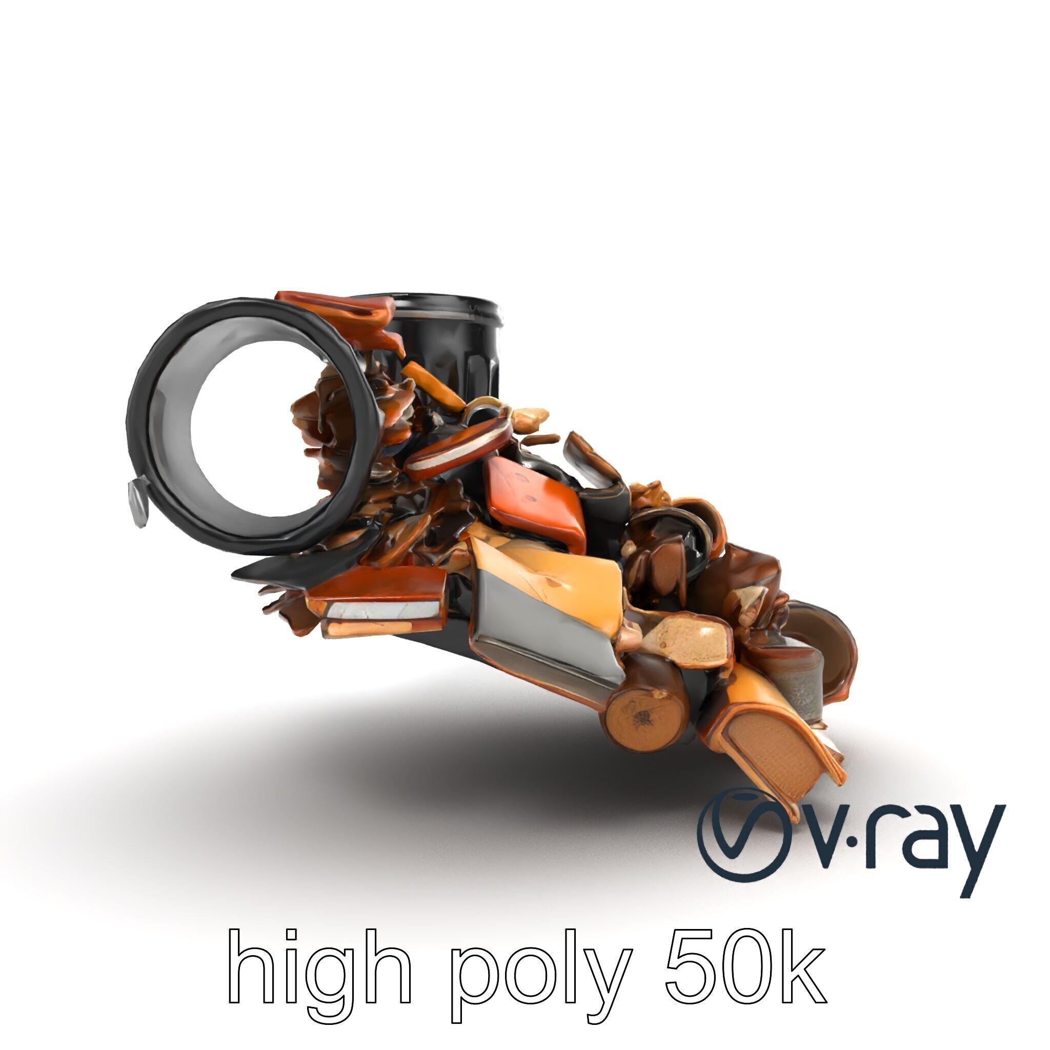 Jumbled Trash Assembly Waste Model Pack Low-poly 3D model_14