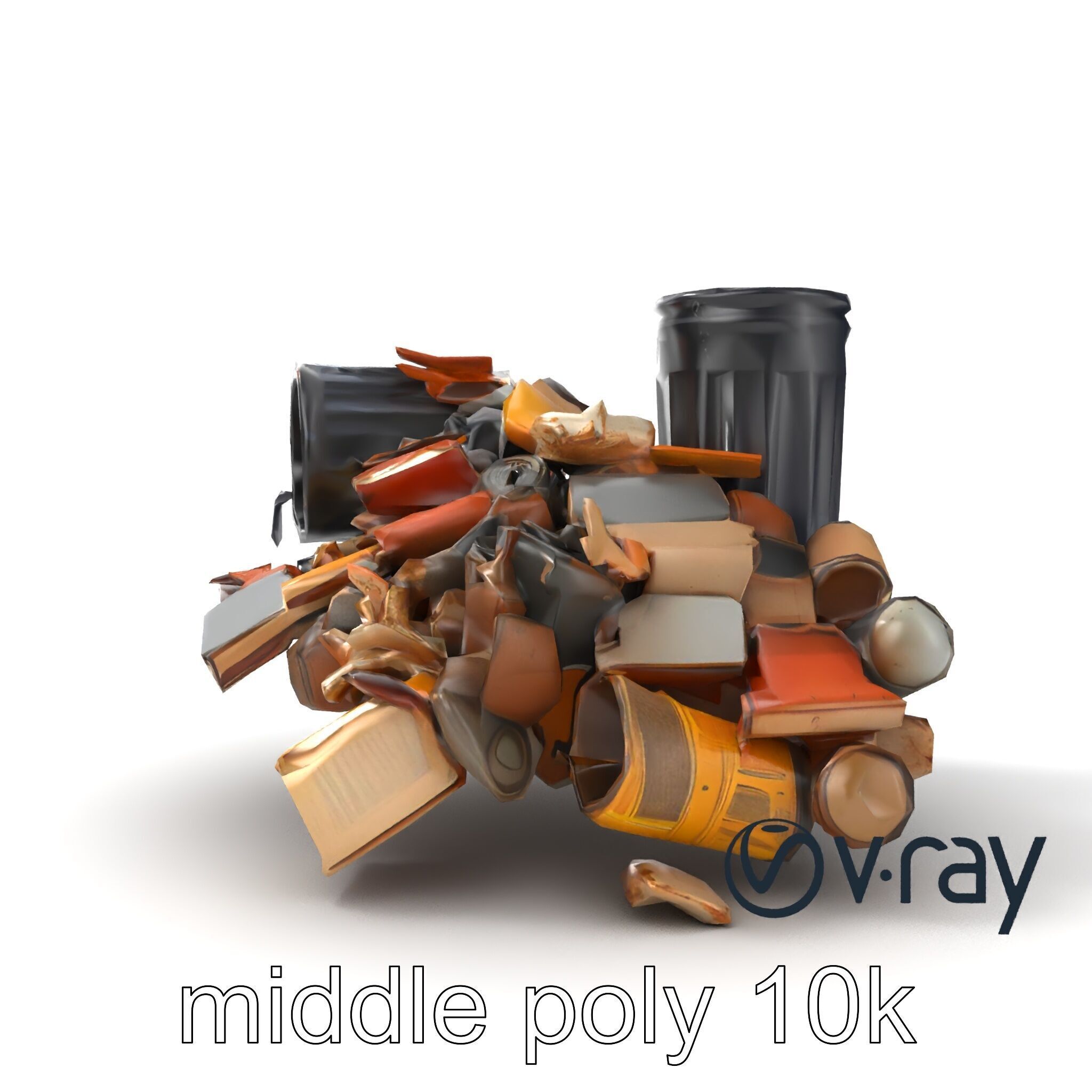 Jumbled Trash Assembly Waste Model Pack Low-poly 3D model_22
