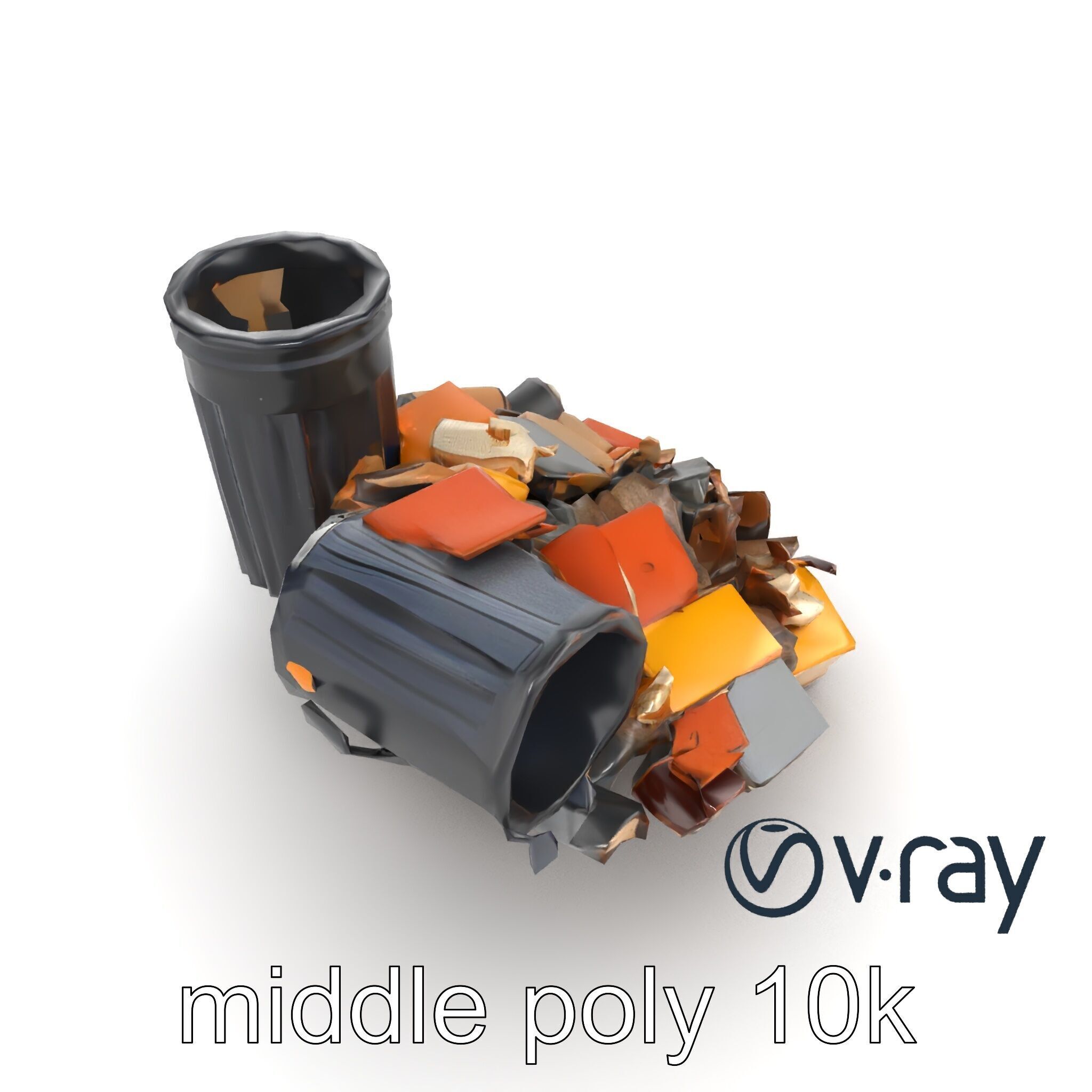Jumbled Trash Assembly Waste Model Pack Low-poly 3D model_27