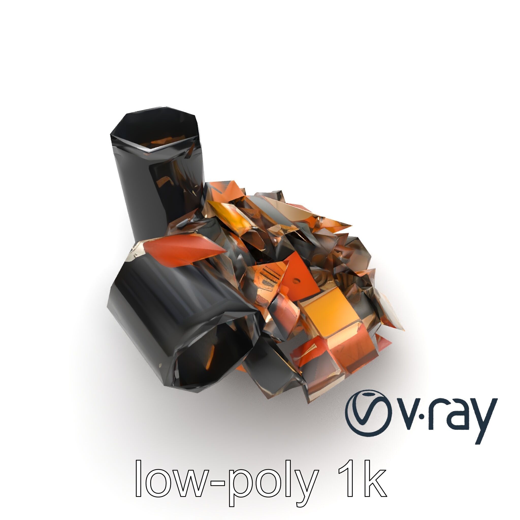 Jumbled Trash Assembly Waste Model Pack Low-poly 3D model_17