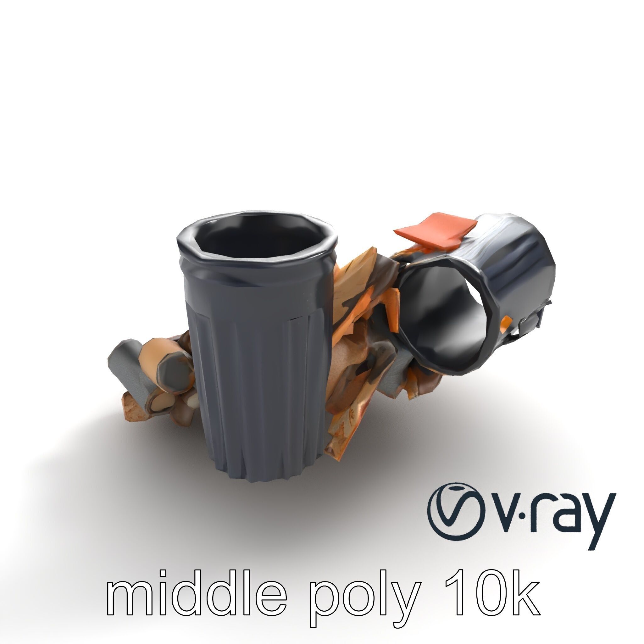 Jumbled Trash Assembly Waste Model Pack Low-poly 3D model_7