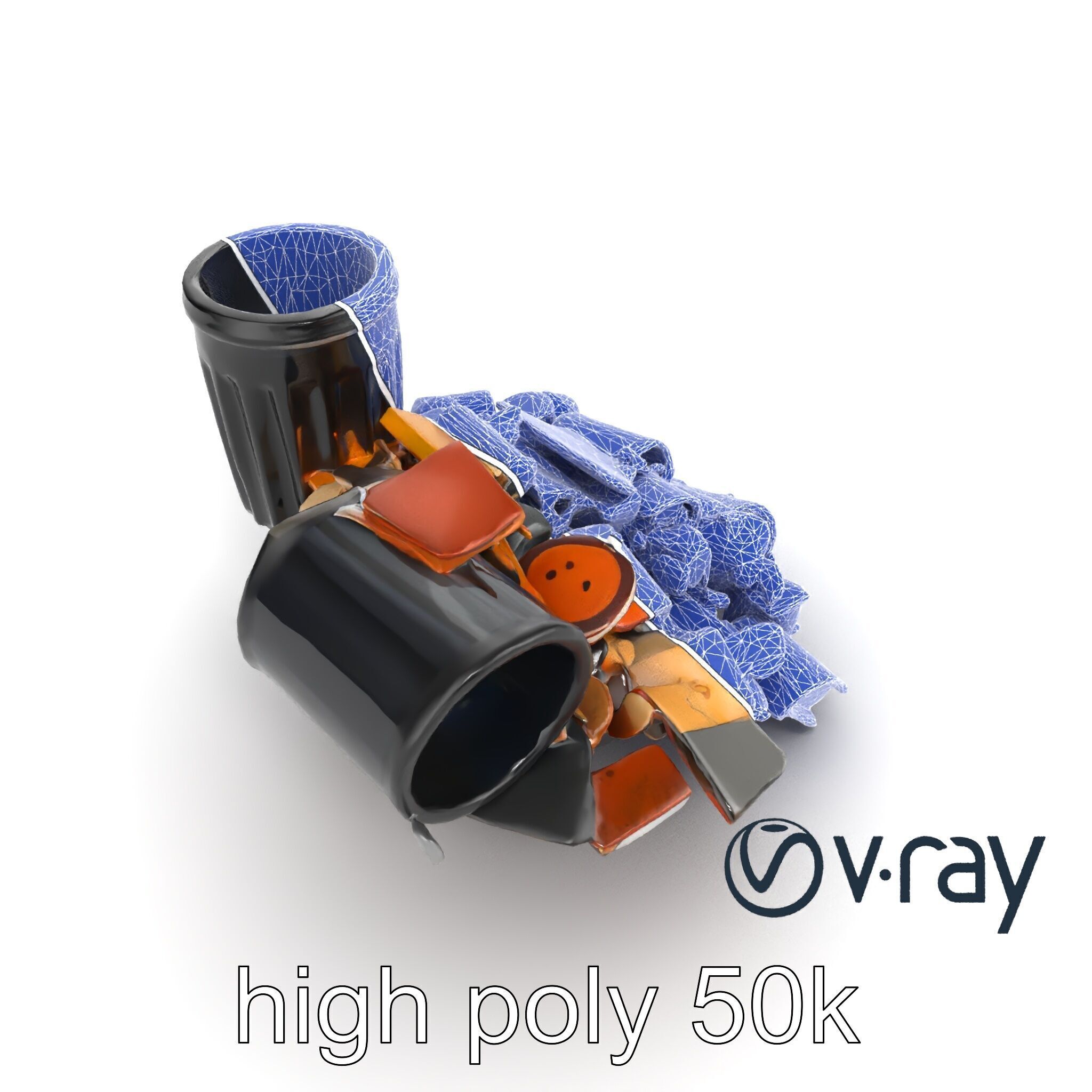 Jumbled Trash Assembly Waste Model Pack Low-poly 3D model_12