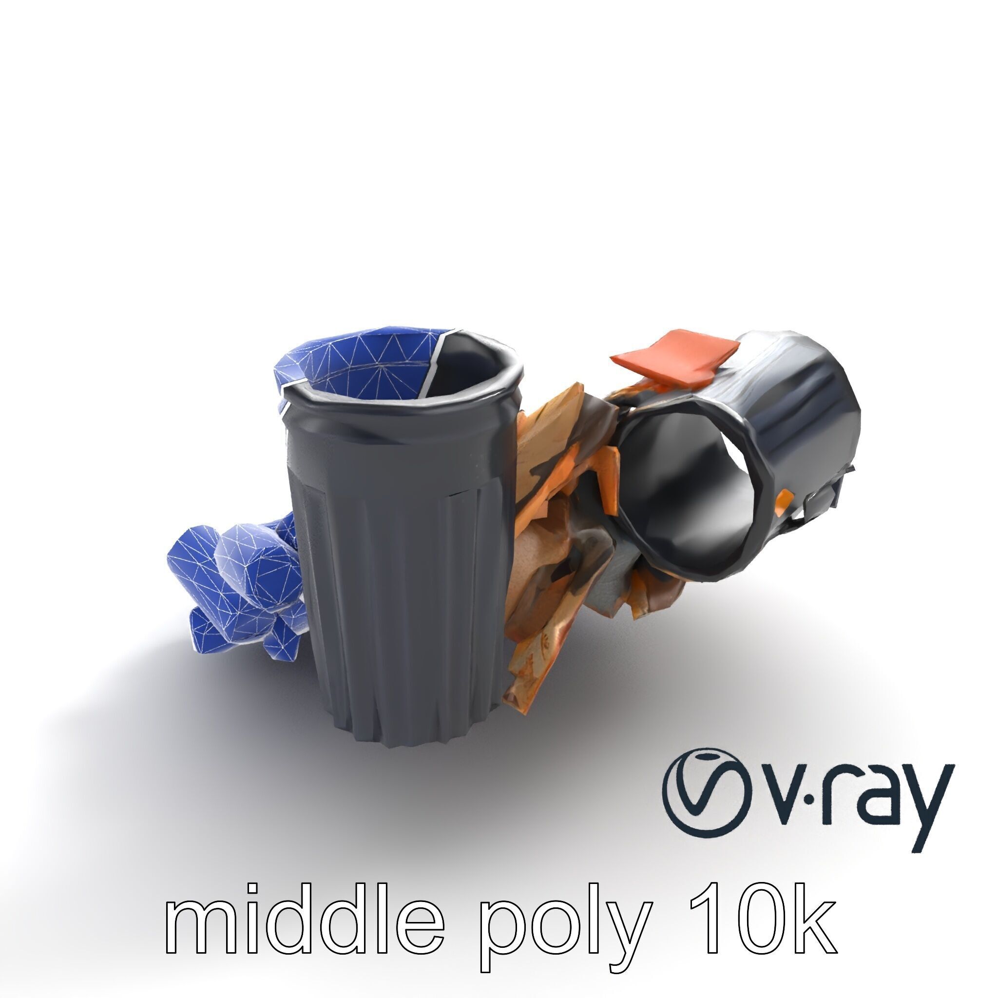 Jumbled Trash Assembly Waste Model Pack Low-poly 3D model_10