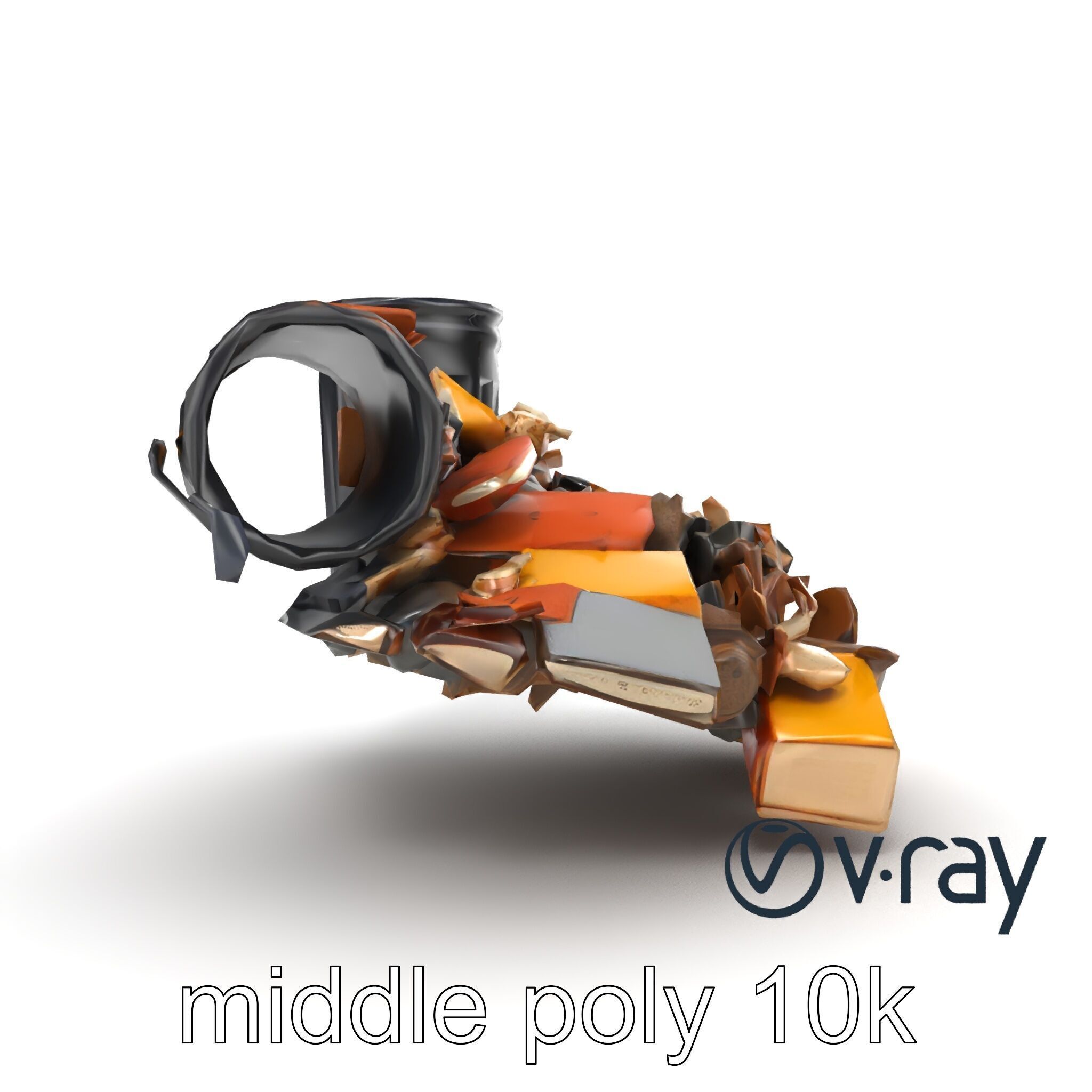 Jumbled Trash Assembly Waste Model Pack Low-poly 3D model_29