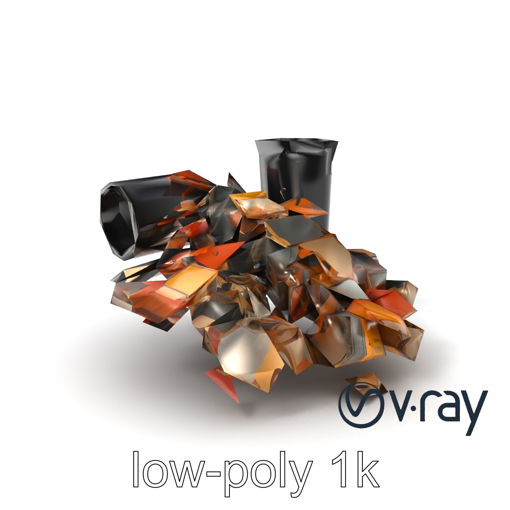 Jumbled Trash Assembly Waste Model Pack Low-poly 3D model_4