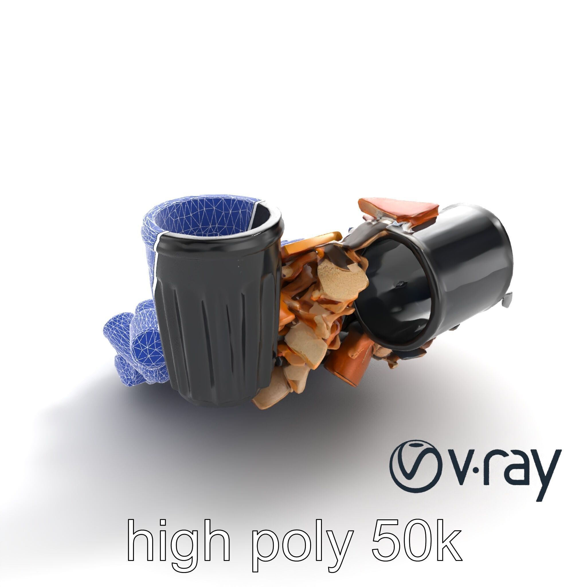 Jumbled Trash Assembly Waste Model Pack Low-poly 3D model_24