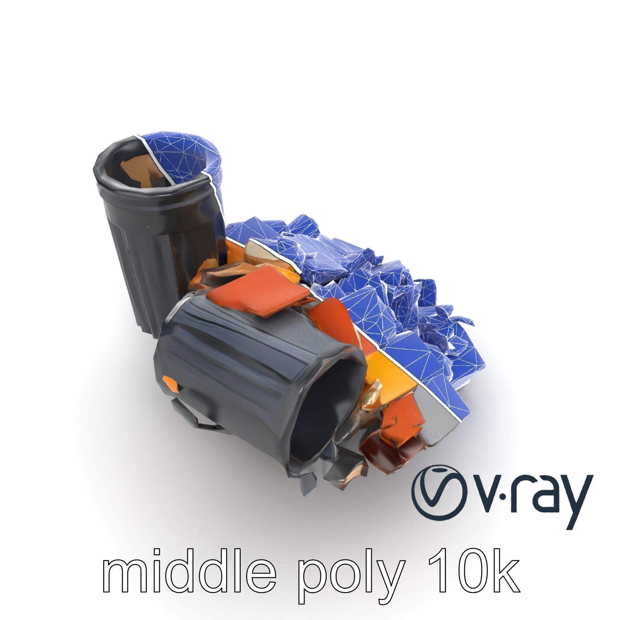 Jumbled Trash Assembly Waste Model Pack Low-poly 3D model_21