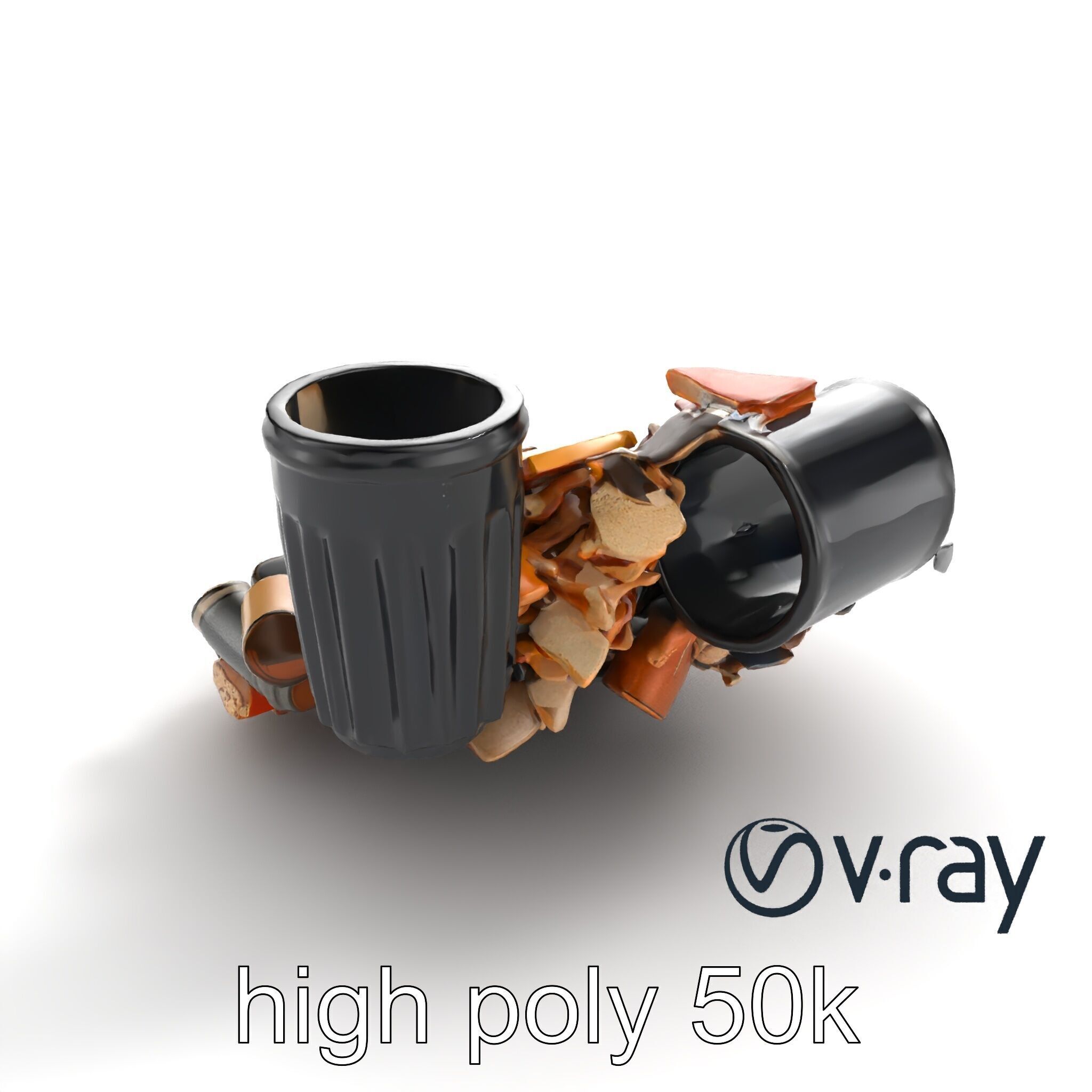 Jumbled Trash Assembly Waste Model Pack Low-poly 3D model_9