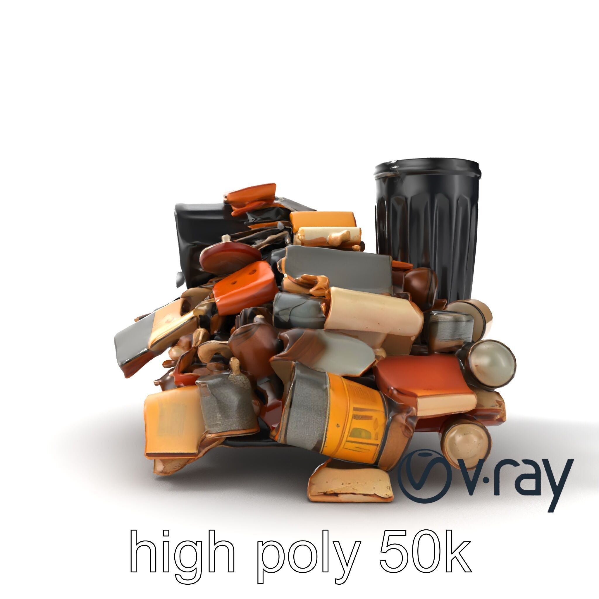 Jumbled Trash Assembly Waste Model Pack Low-poly 3D model_30