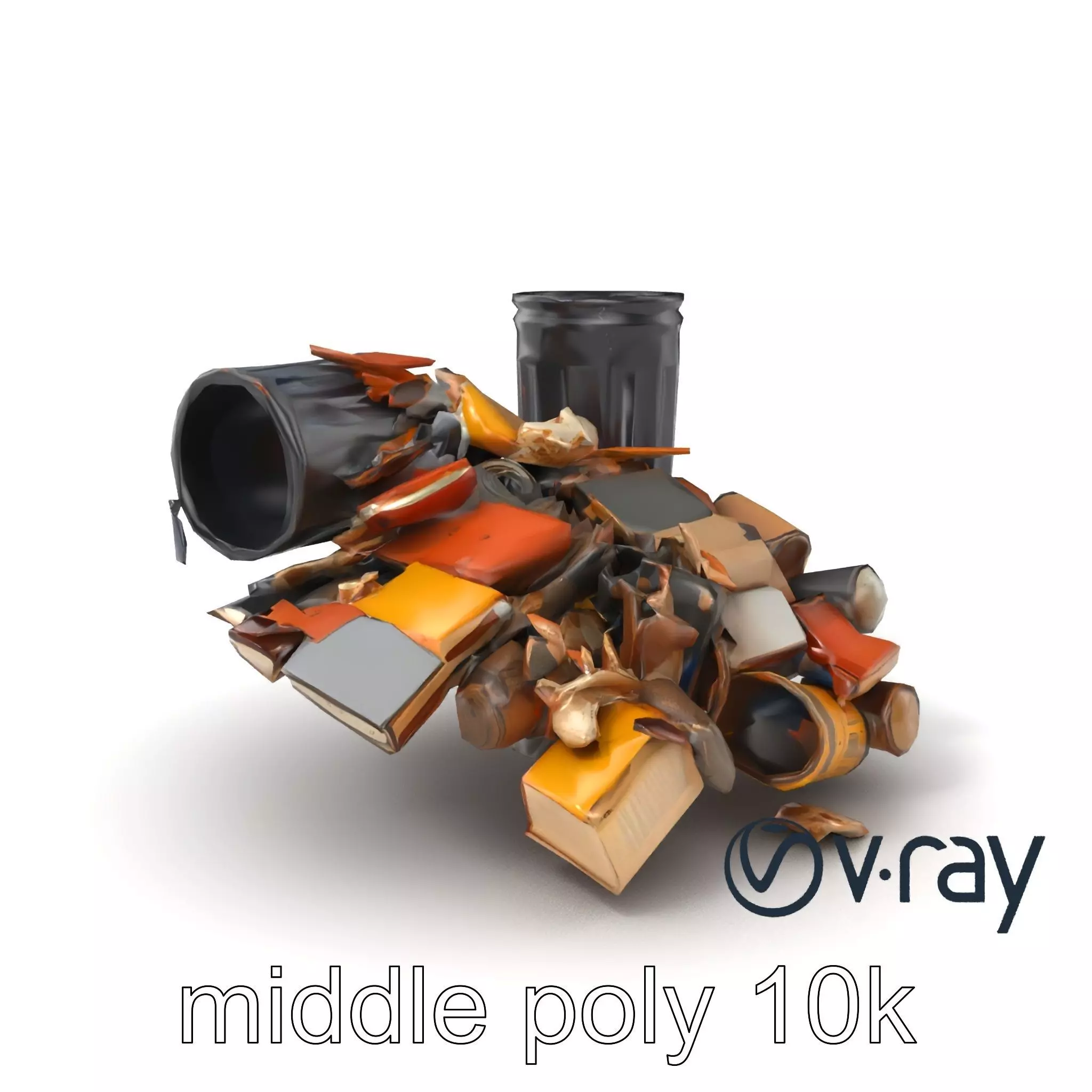 Jumbled Trash Assembly Waste Model Pack Low-poly 3D model_0