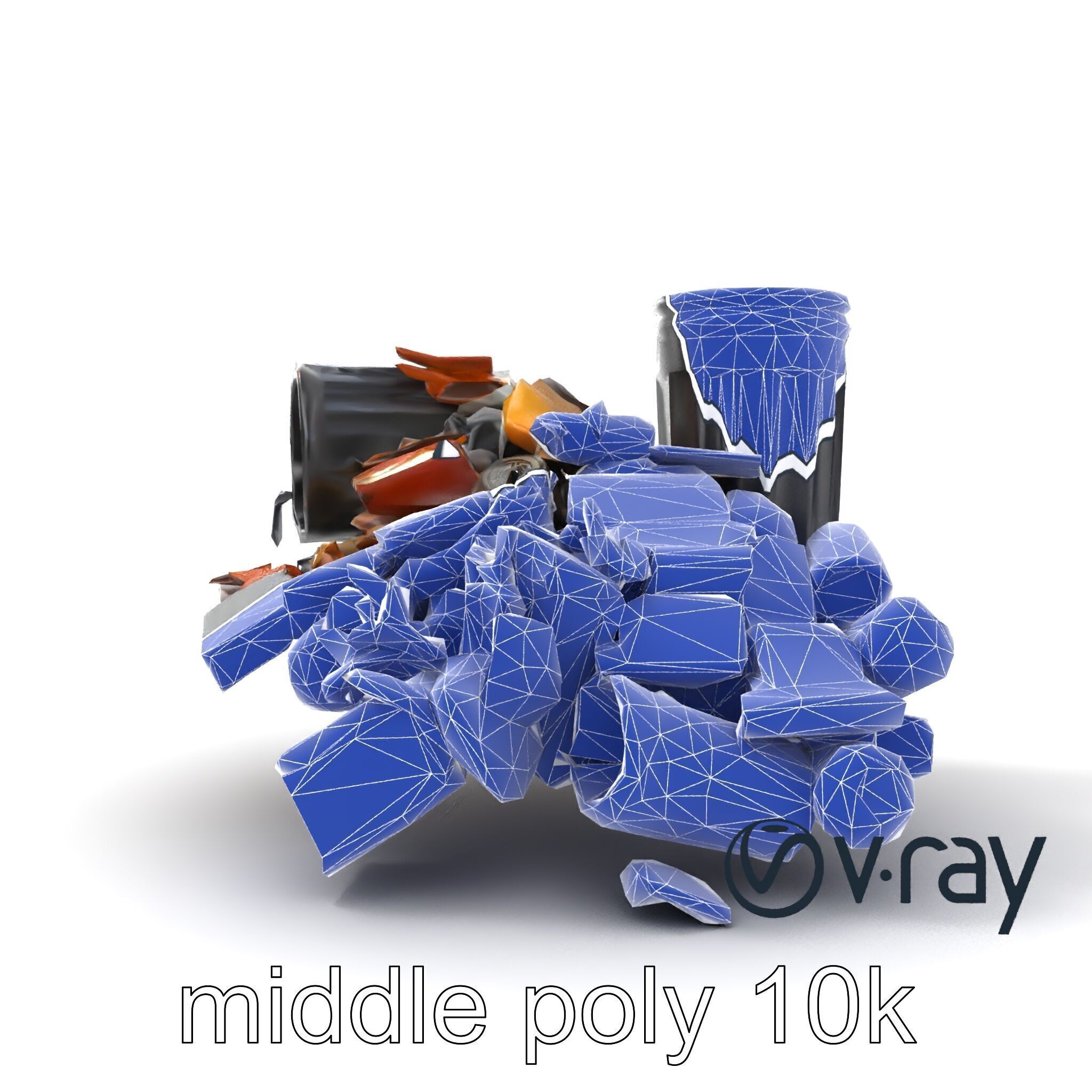 Jumbled Trash Assembly Waste Model Pack Low-poly 3D model_20