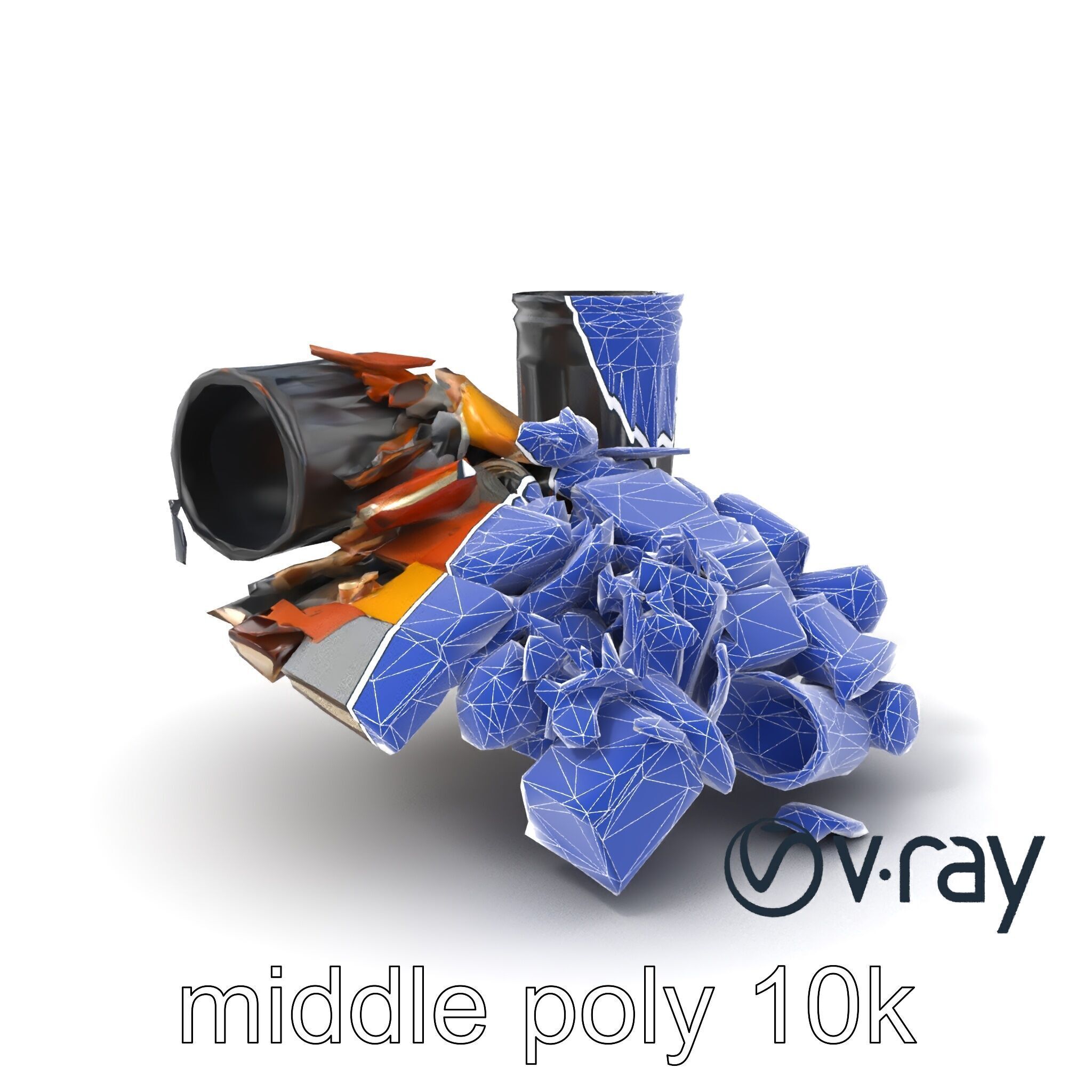 Jumbled Trash Assembly Waste Model Pack Low-poly 3D model_5