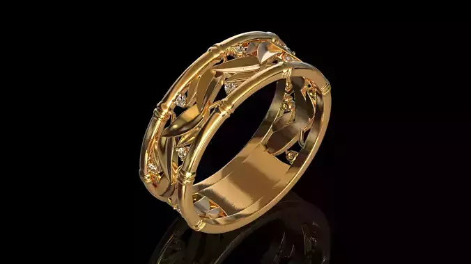 bamboo diamond ring