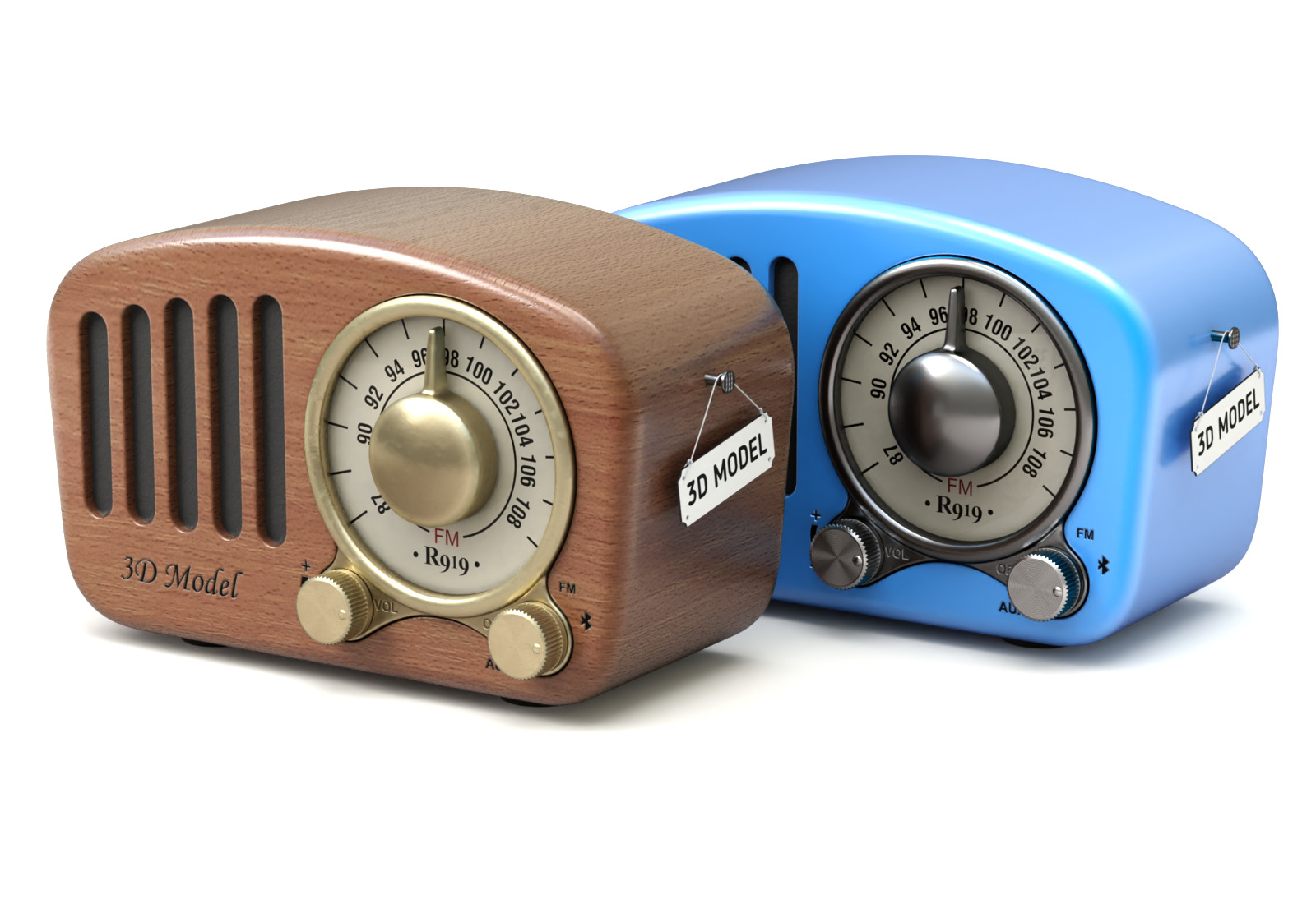 Retro Style Mini Radio 3D model_1
