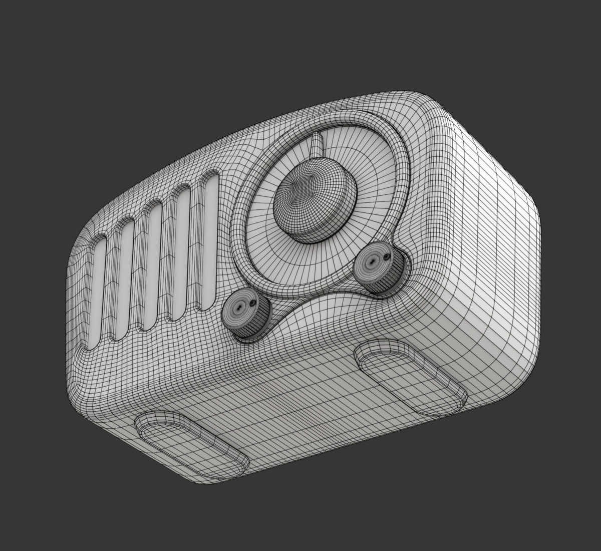 Retro Style Mini Radio 3D model_18