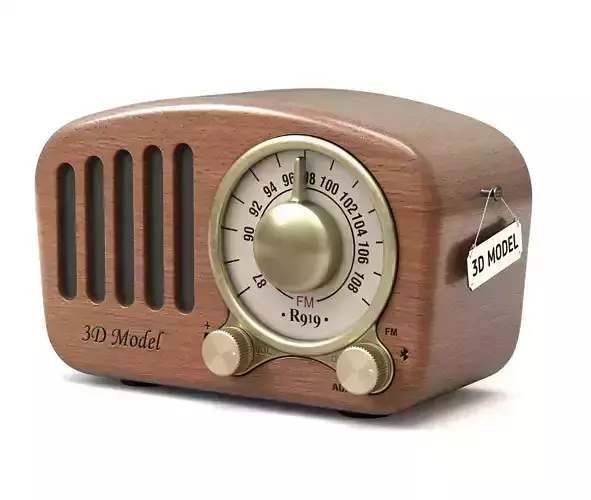 Retro Style Mini Radio 3D model