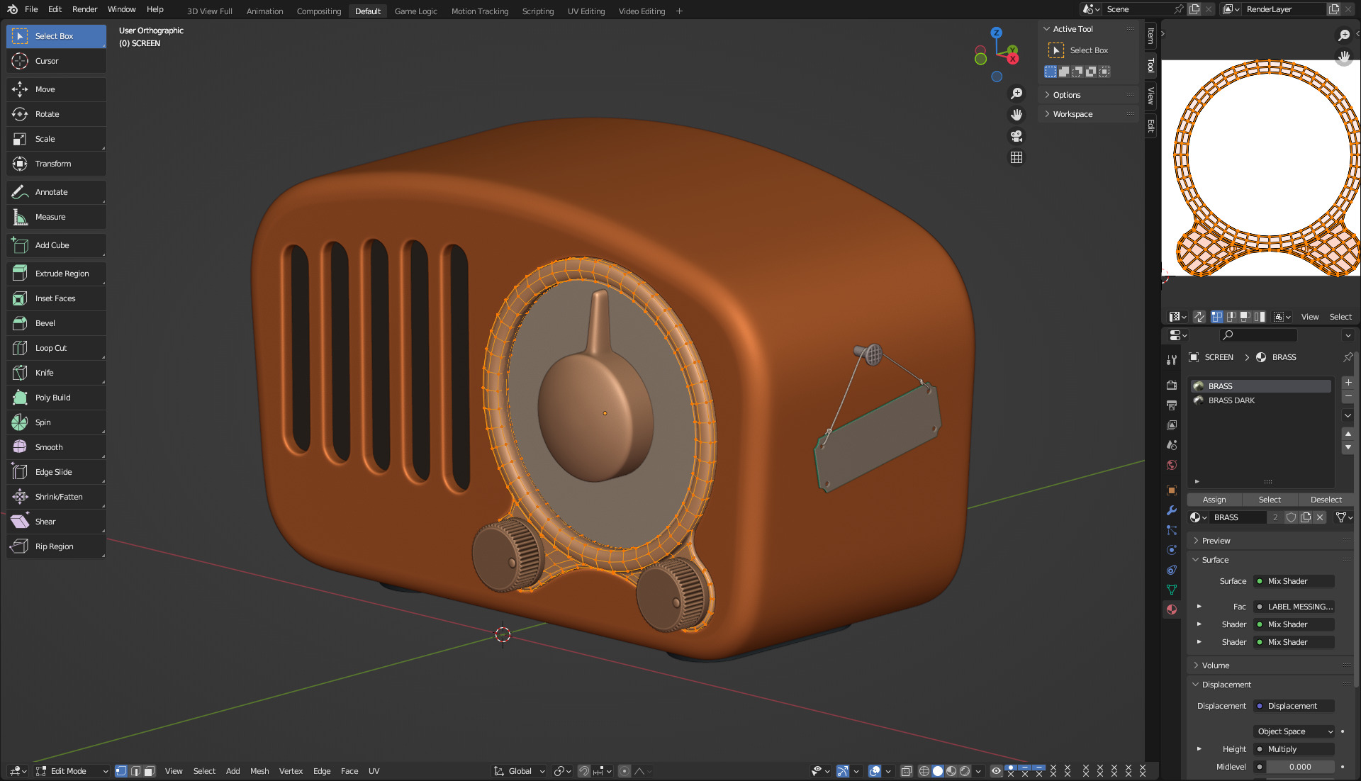 Retro Style Mini Radio 3D model_13