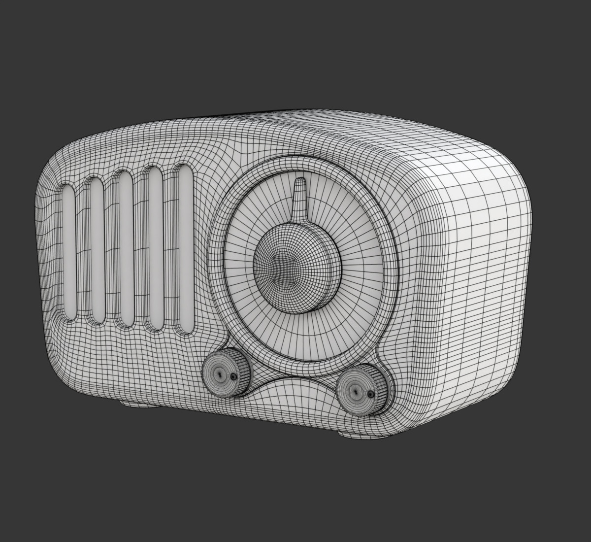 Retro Style Mini Radio 3D model_17
