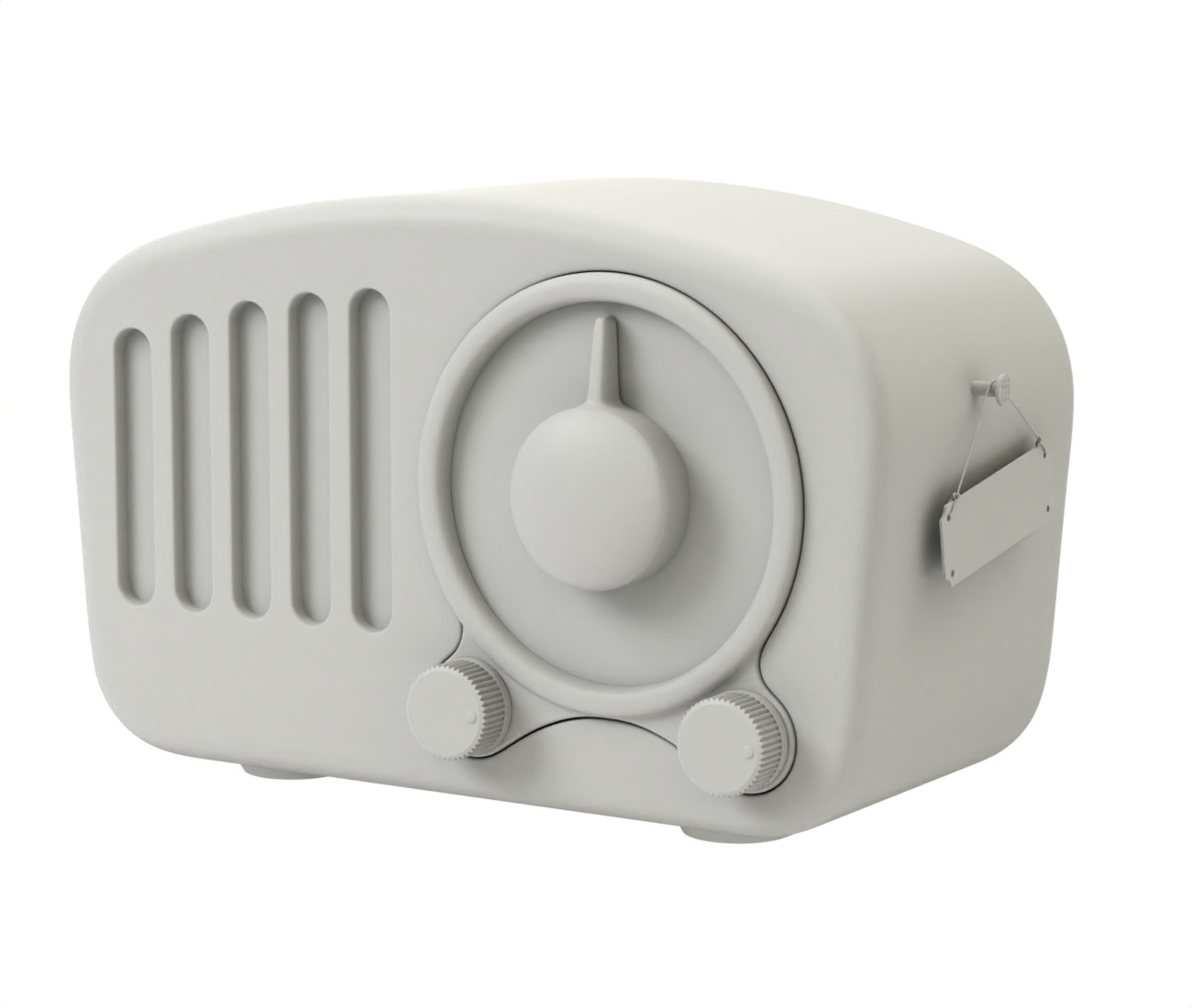 Retro Style Mini Radio 3D model_9