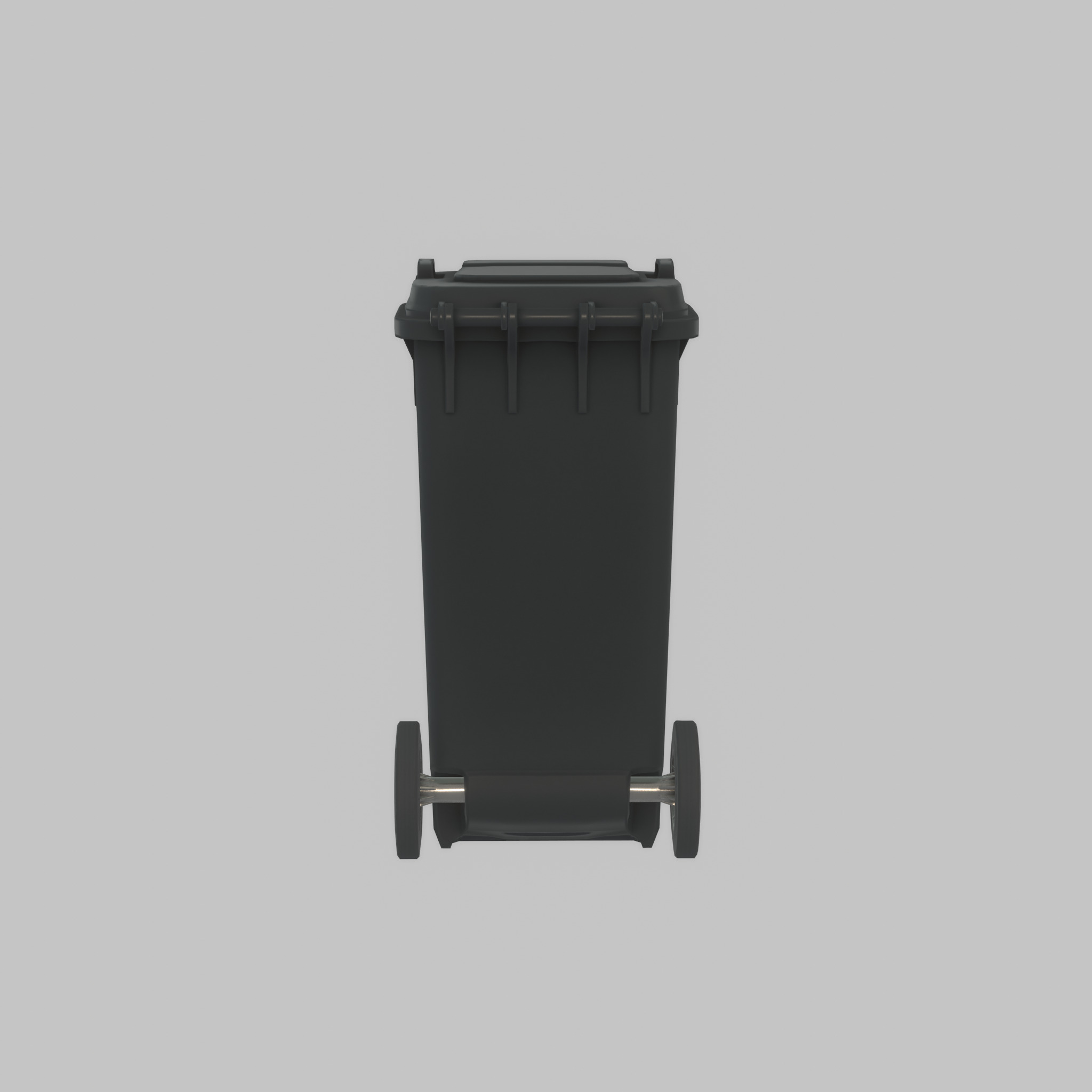 Plastic garbage can black with wheels 120 L Low-poly 3D model_55