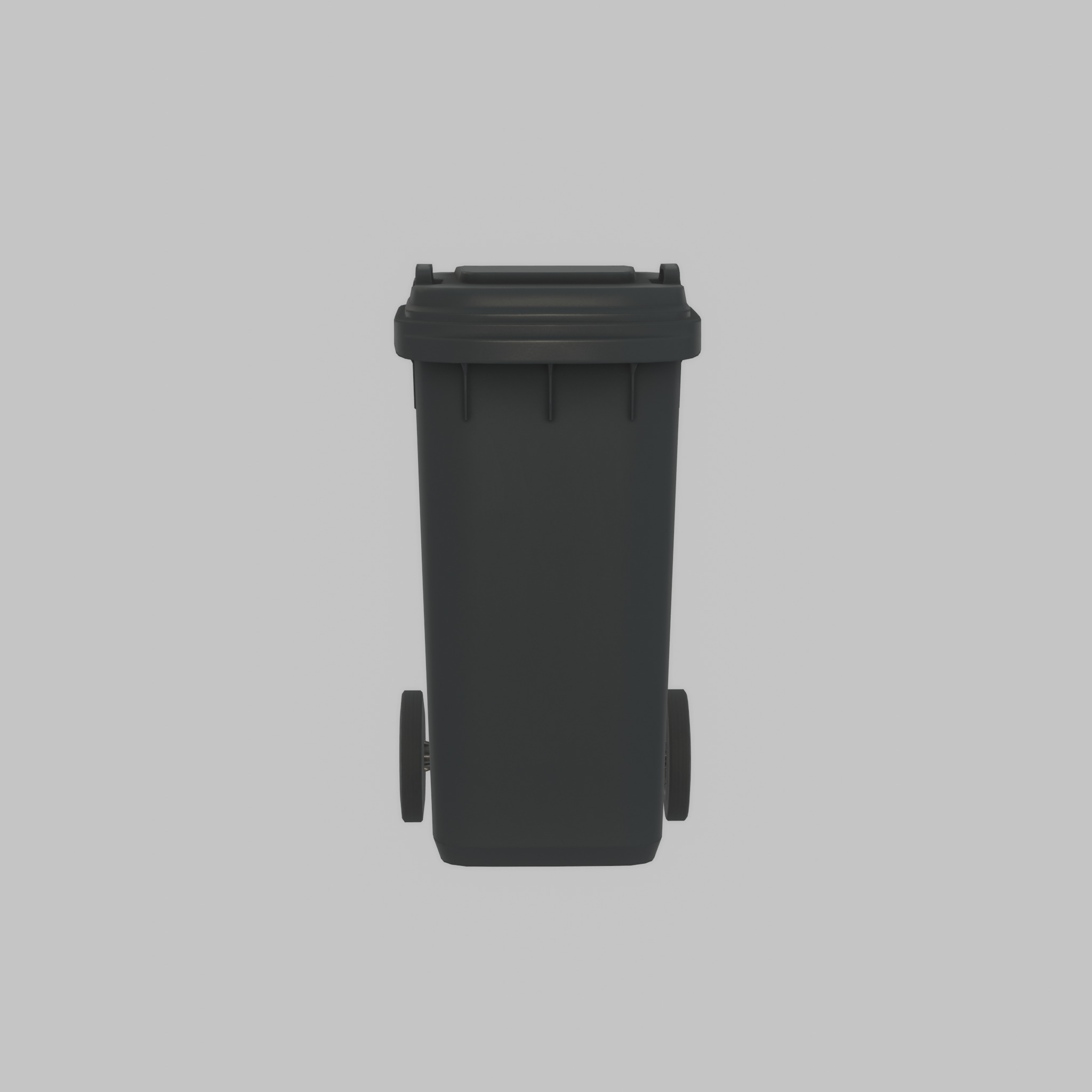 Plastic garbage can black with wheels 120 L Low-poly 3D model_38