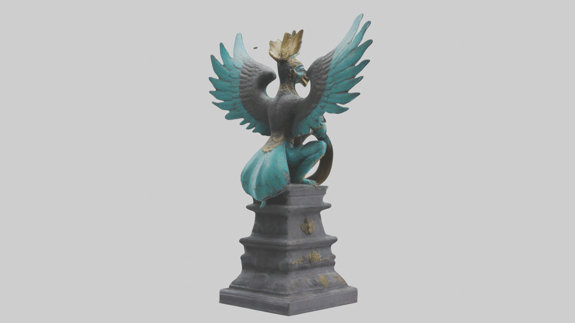 Garuda statue model Low-poly 3D model_3