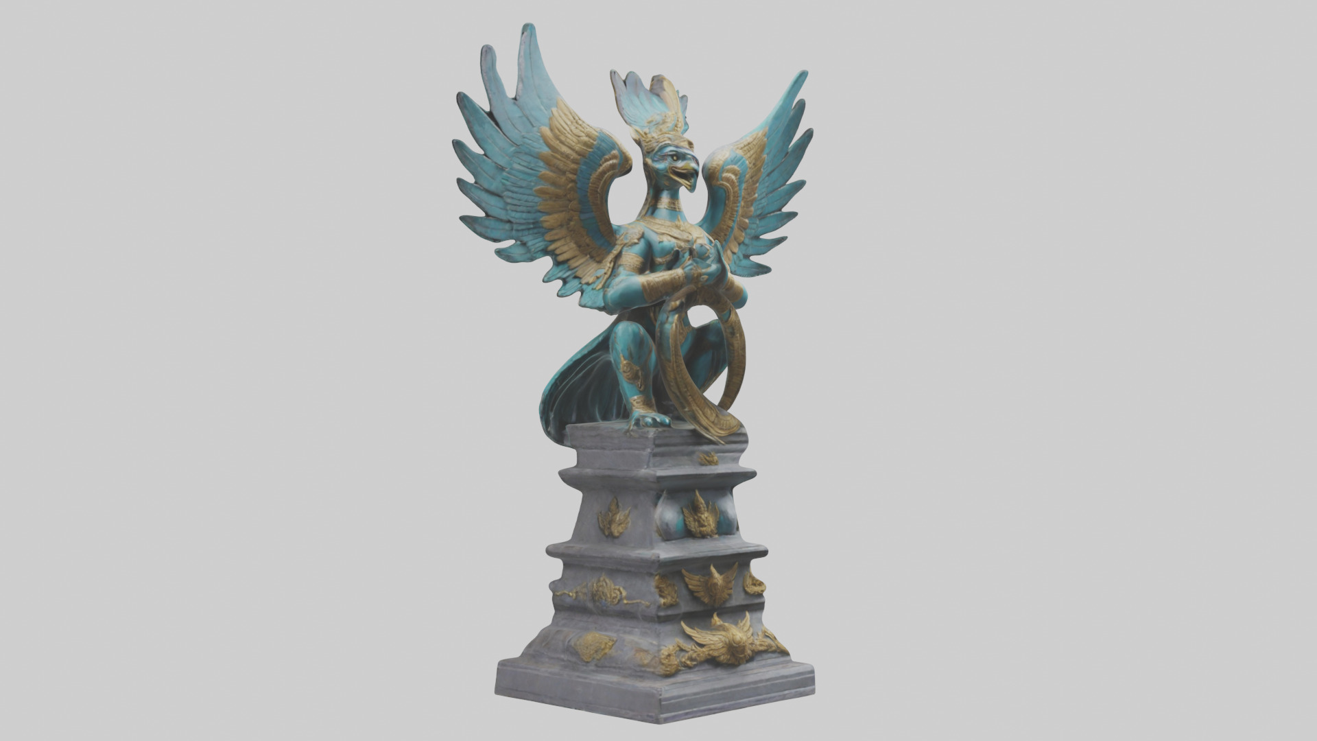 Garuda statue model Low-poly 3D model_8