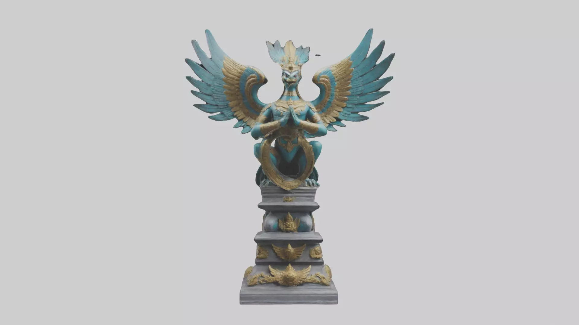Garuda statue model Low-poly 3D model_0
